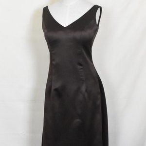 AFTER SIX Formal Dress 6 Dark Brown Sleeveless Side Zip V-Cut Front